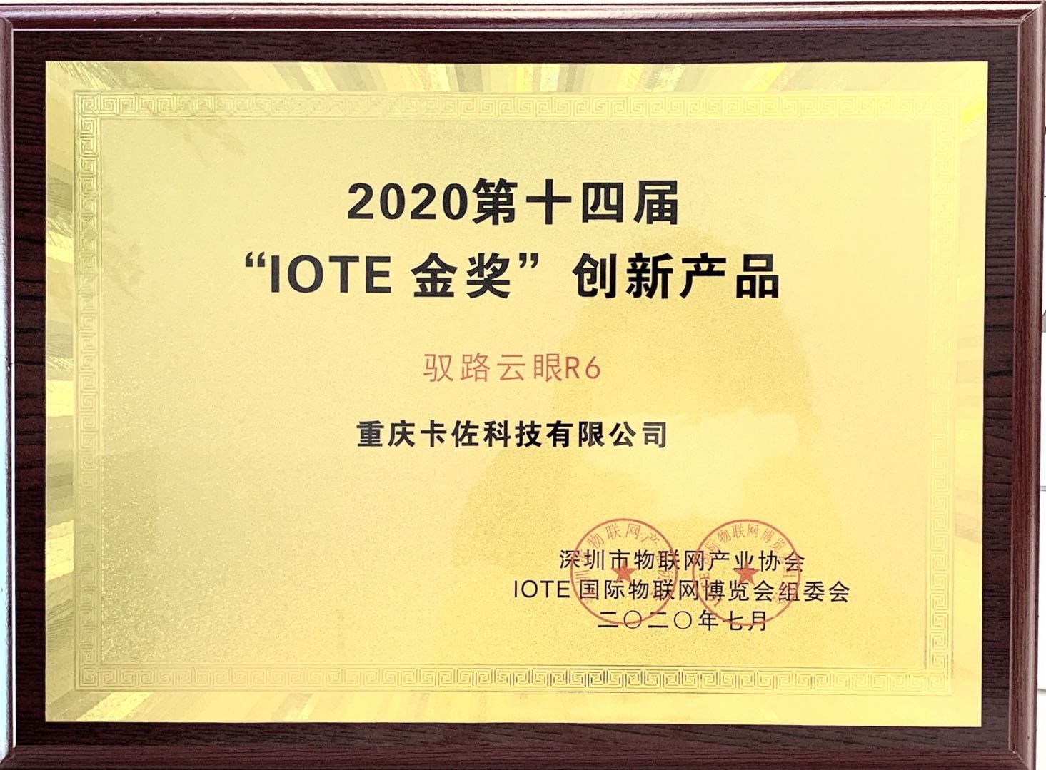 物联网IOTE2020金奖